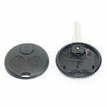 Smart Car 3 Button Key Transmitter Casing Cover Black - Fortwo Up To 2007