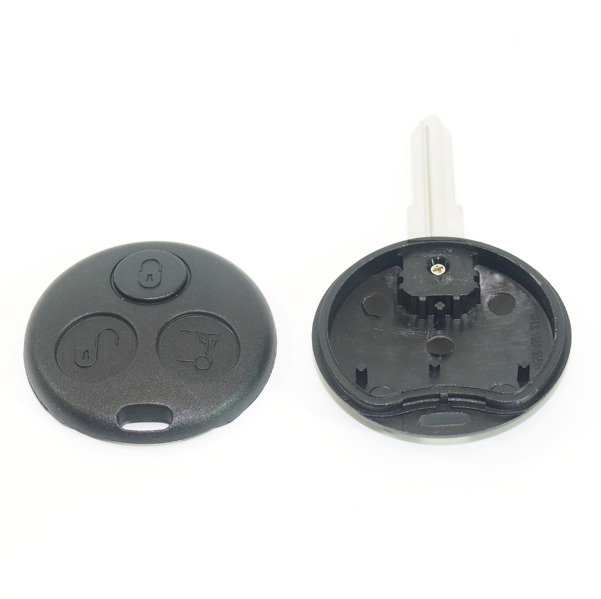 Smart Car 3 Button Key Transmitter Casing Cover Black - Fortwo Up To 2007