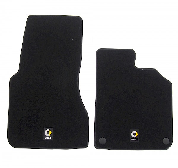 Smart Car Black Velour Floor Mats RHD - Fortwo Forfour 2015 On
