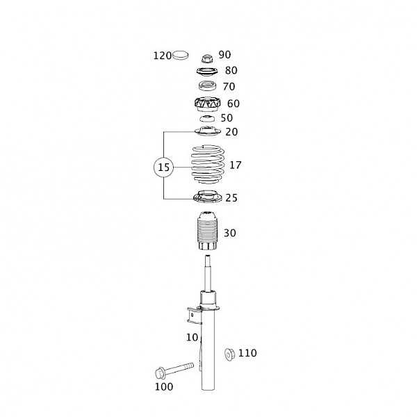 Smart Fortwo Suspension Spring Collar Top Front - Fortwo 07 - 2014