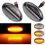 Smart Car Clear LED Indicators Side Flashers Repeaters Front Wing - Fortwo 1999 - 2007