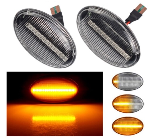 Smart Car Clear LED Indicators Side Flashers Repeaters Front Wing - Fortwo 1999 - 2007