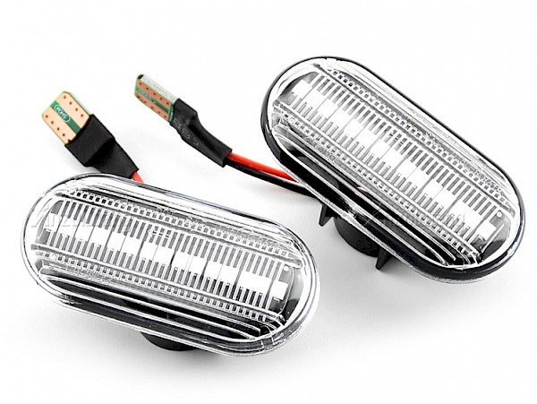 Smart Fortwo Black Smoke or Clear Flowing LED Indicators Side Flashers Repeater - Pair Front Wing - Fortwo 2015 ON