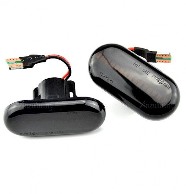 Smart Fortwo Black Smoke or Clear Flowing LED Indicators Side Flashers Repeater - Pair Front Wing - Fortwo 2015 ON