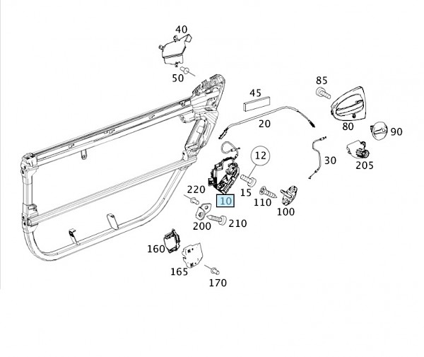 Smart Fortwo 451 Door Lock Mechanism - Fortwo 2007 - 2014