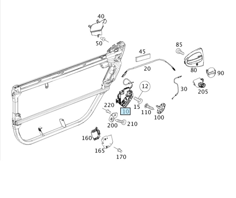 Smart Fortwo 451 Door Lock Mechanism - Fortwo 2007 - 2014