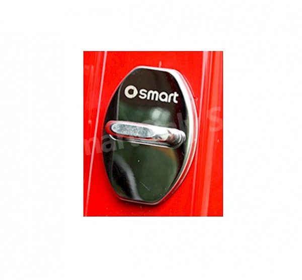 Smart Fortwo Stainless Steel Chrome Effect, Red or Black Door Latch Cover - Fortwo 07 - 2014