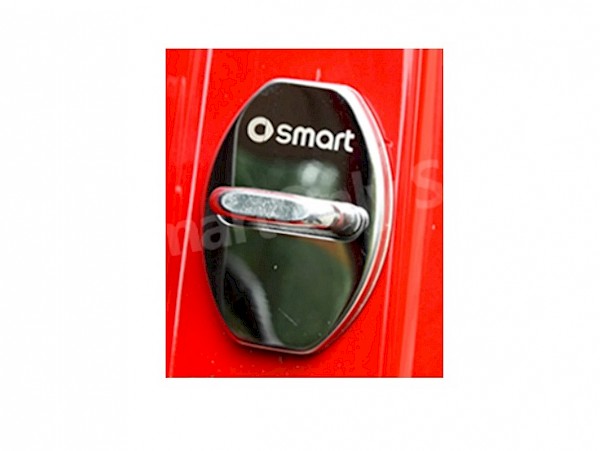 Smart Fortwo Stainless Steel Chrome Effect, Red or Black Door Latch Cover - Fortwo 07 - 2014