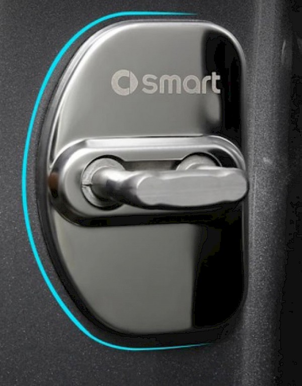 Smart Fortwo Stainless Steel Chrome Effect Red or Black Door Latch Cover - Fortwo 2015 on