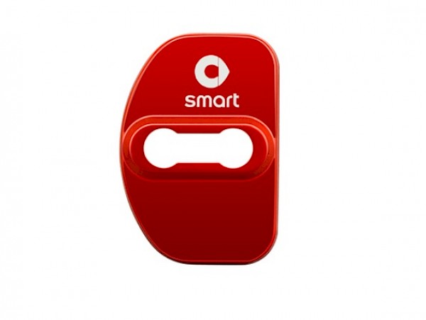 Smart Fortwo Stainless Steel Chrome Effect Red or Black Door Latch Cover - Fortwo 2015 on