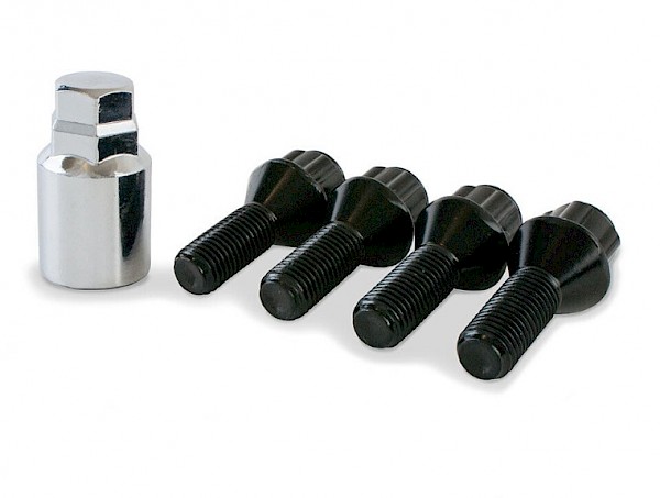Smart Fortwo Forfour Black Wheel Bolts And Locking Bolts Set - Fortwo Forfour 2015 On