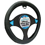 Streetwize Luxury Steering Wheel Cover All Black Leather Universal - Fortwo 07-2014