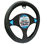 Streetwize Luxury Steering Wheel Cover All Black Leather Universal - Roadster