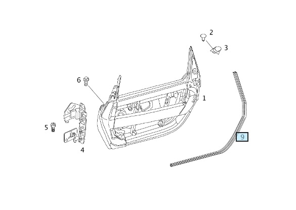 Smart Roadster Door Seal LH