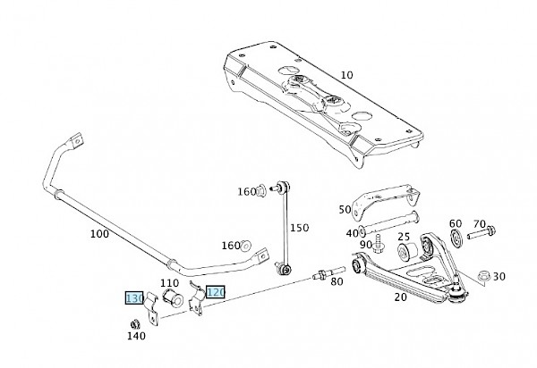 Smart Fortwo Front Anti Roll Bar Bush Bracket Clamp - Fortwo 07 - 2014