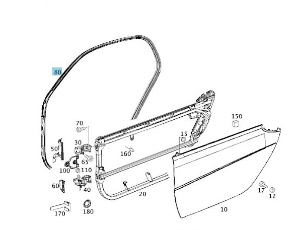 Smart Fortwo Coupe Door Seal - Fortwo 2007 - 2014