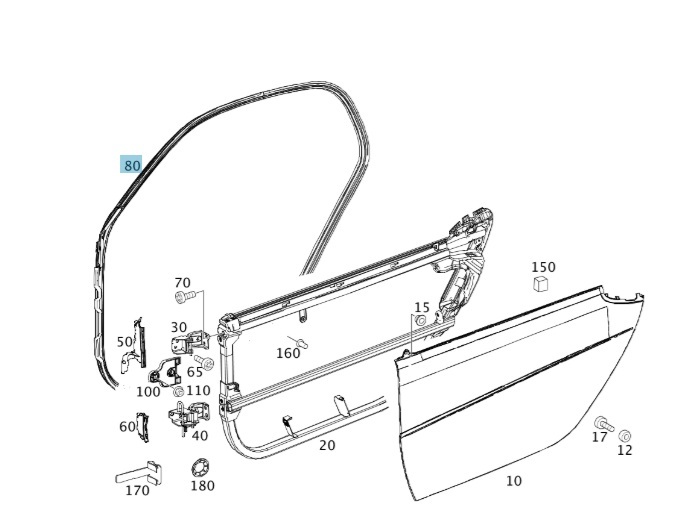Smart Fortwo Coupe Door Seal - Fortwo 2007 - 2014